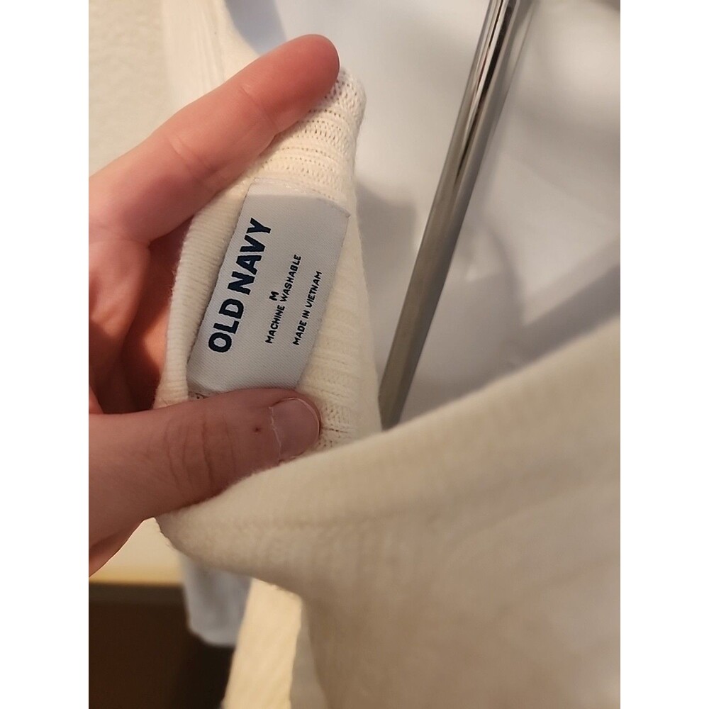 Old Navy Cream Square Neck Sweater Womens Size M Medium Ribbed Knit Pullover - Picture 6 of 6